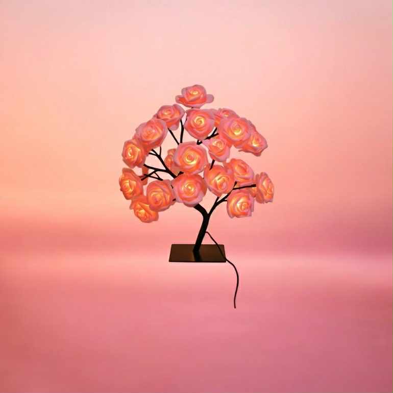 Lampka LED Drzewko Róż - Idealny Prezent dla Niej