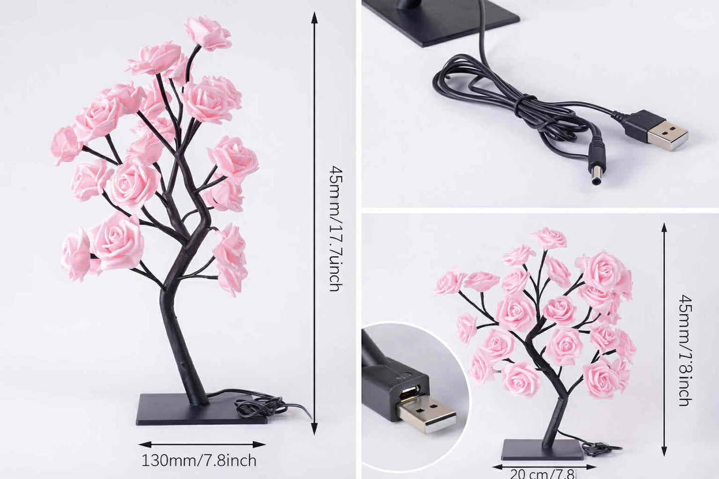 Lampka LED Drzewko Róż - Idealny Prezent dla Niej