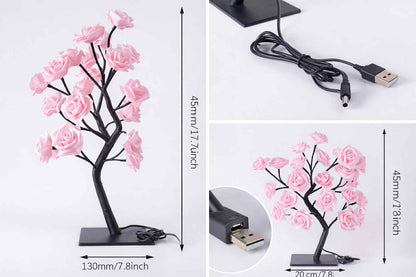 Lampka LED Drzewko Róż - Idealny Prezent dla Niej