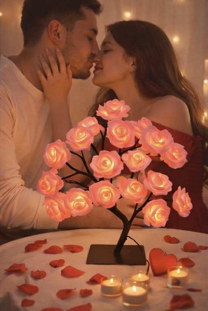 Lampka LED Drzewko Róż - Idealny Prezent dla Niej