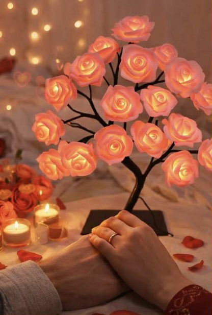 Lampka LED Drzewko Róż - Idealny Prezent dla Niej