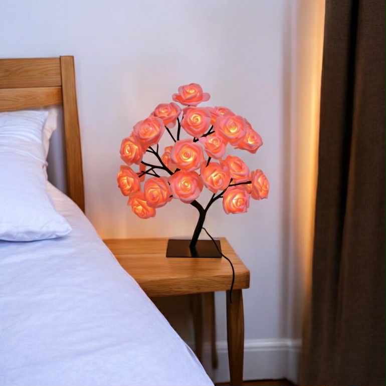 Lampka LED Drzewko Róż - Idealny Prezent dla Niej